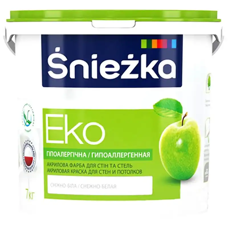 Краска акриловая гипоаллергенная Sniezka Эко, 7 кг купить недорого в Украине, фото 1