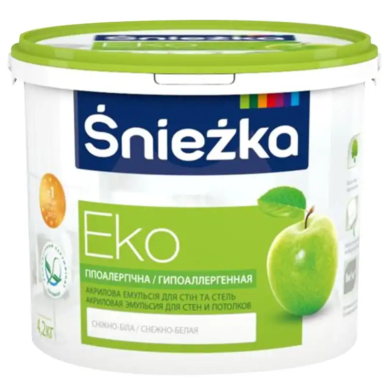 Фарба акрилова гіпоалергенна Sniezka Еко, 4,2 кг купити недорого в Україні, фото 1