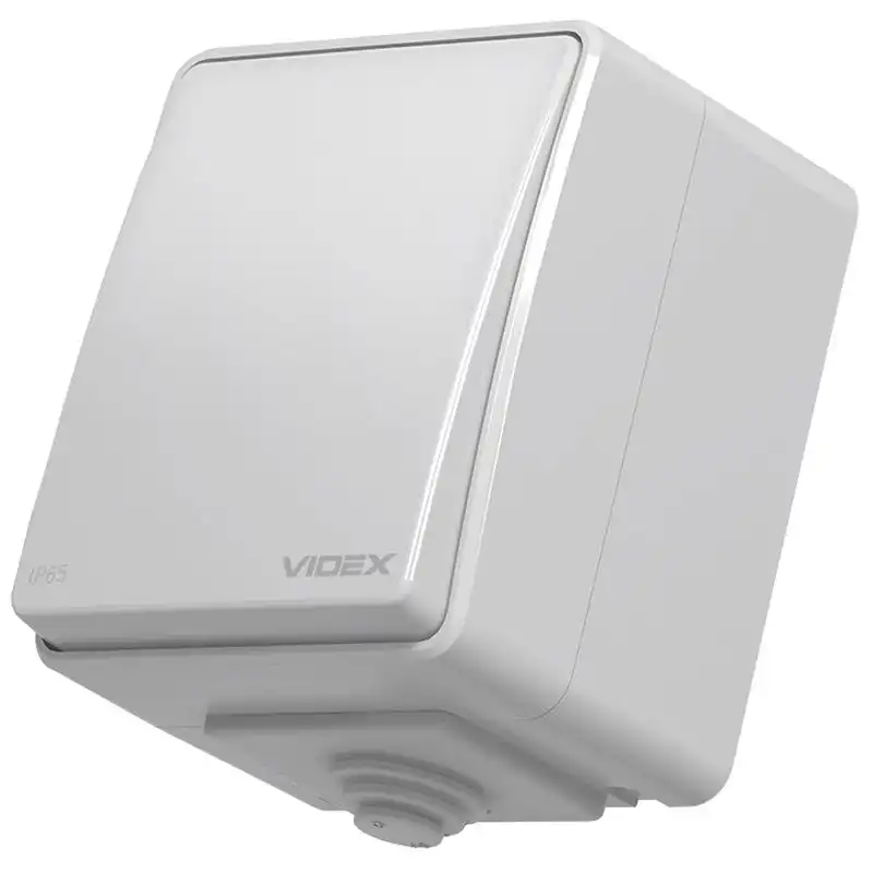 Вимикач зовнішній Videx Binera, 1-клавішний, сірий, VF-BNW11-G купити недорого в Україні, фото 1