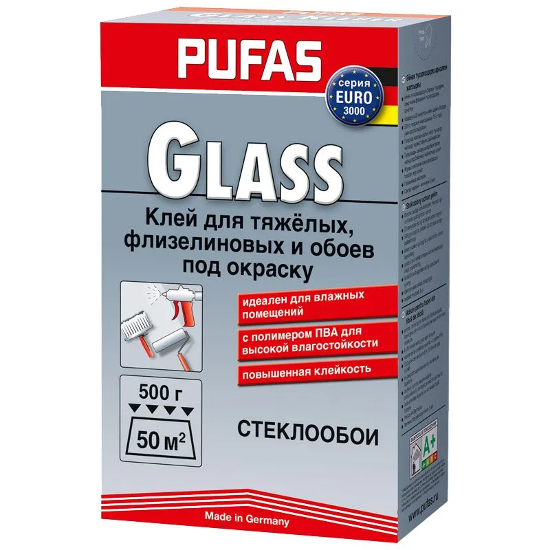 Клей для склошпалер Pufas Glass, 500 г купити недорого в Україні, фото 69025