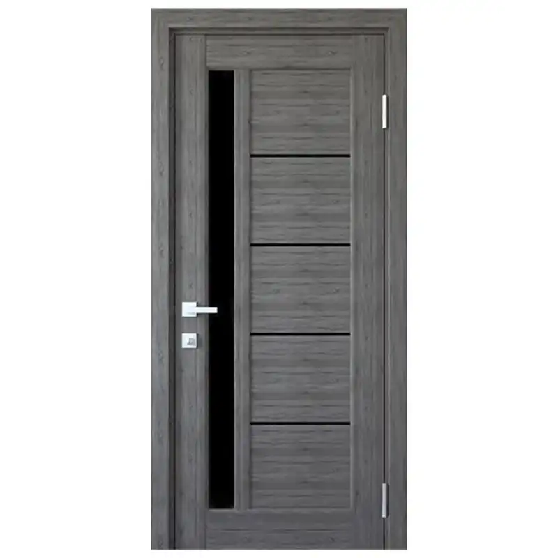 Дверне полотно KFD Grand, чорне скло, 600x2000 мм, бук графіт купити недорого в Україні, фото 1