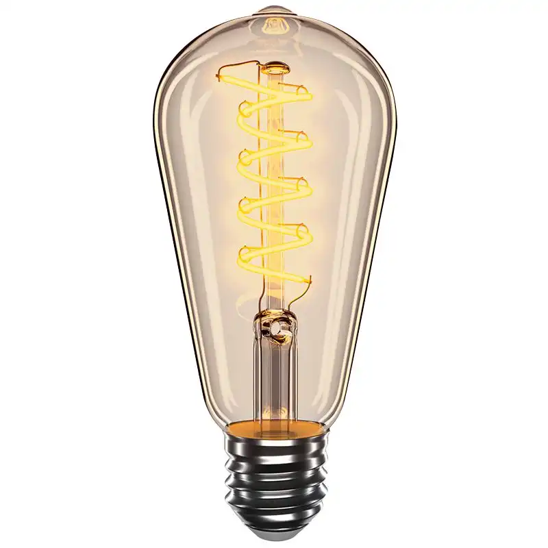 Лампа Velmax Filament, 4W, E27, 2700K, 300Lm Amber-ST64, Спираль, 21-43-51 купить недорого в Украине, фото 1