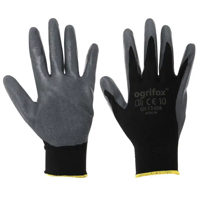 Перчатки для точных работ с нитриловым покрытием Reis, черно-серый, XL, 5907522965310 купить недорого в Украине, фото 1