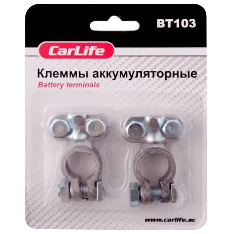 Клеми акумуляторні CarLife, 2 шт, свинець, BT103 купити недорого в Україні, фото 1