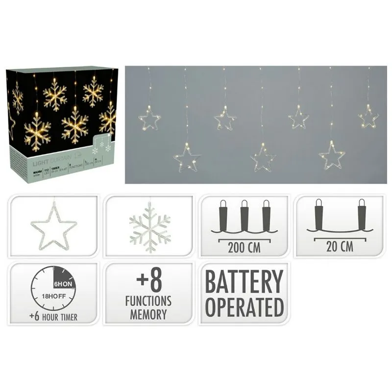 Гірлянда Koopman, 112 LED, теплий, 200х600 см, від батарейок, в асортименті, AVX100570, фото 2 Гірлянда Koopman, 112 LED, теплий, 200х600 см, від батарейок, в асортименті, AVX100570 купити недорого в Україні, фото 2