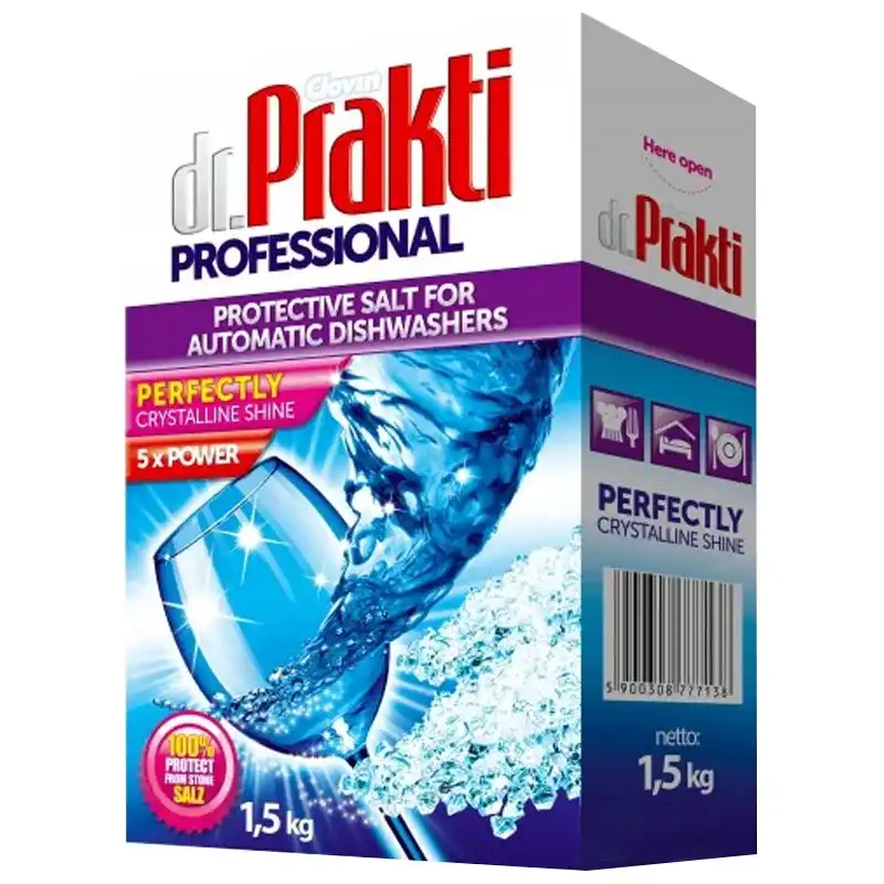 Сіль для посудомийної машини Dr.Prakti, 1,5 кг, 040-4101 купити недорого в Україні, фото 1