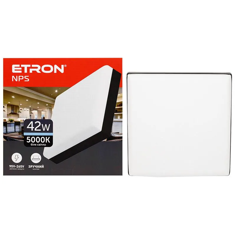 Світильник світлодіодний Etron NPS, 42 Вт, 5000 K, квадратний, 1-EMP-786 купити недорого в Україні, фото 1