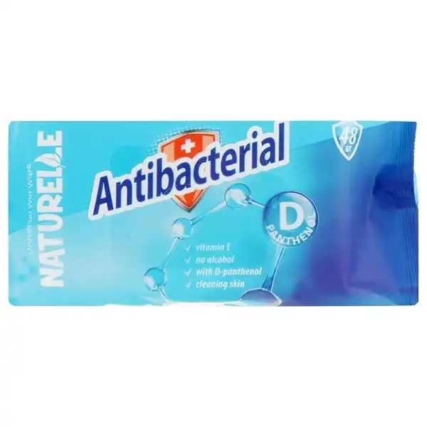 Вологі серветки Naturelle Antibacterial, D-Panthenol, 48 шт, 48620 купити недорого в Україні, фото 1