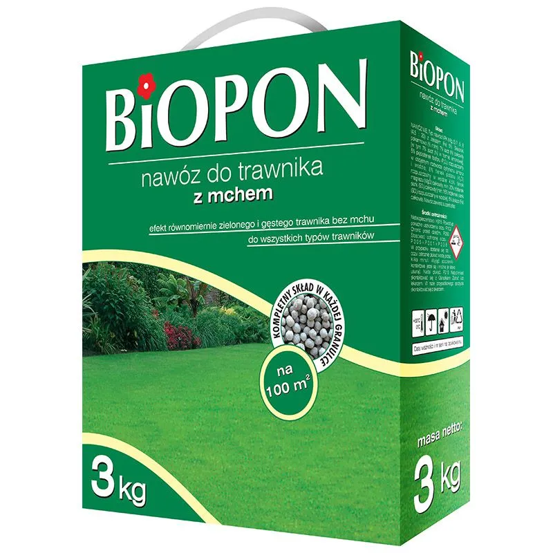 Добриво для газонів з мохом Biopon, 3 кг купити недорого в Україні, фото 1