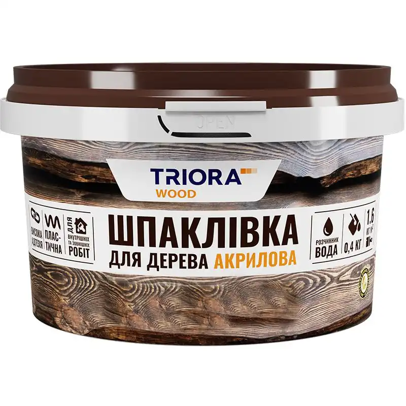 Шпаклівка для дерева Triora, 0,4 кг, бук купити недорого в Україні, фото 1