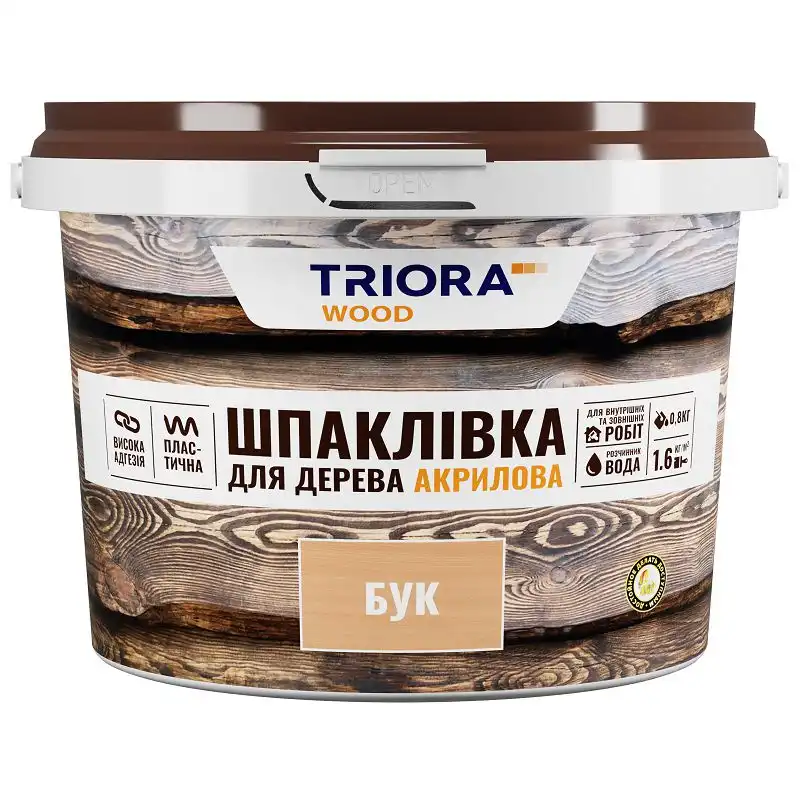 Шпаклівка для дерева Triora, 0,8 кг, бук купити недорого в Україні, фото 1