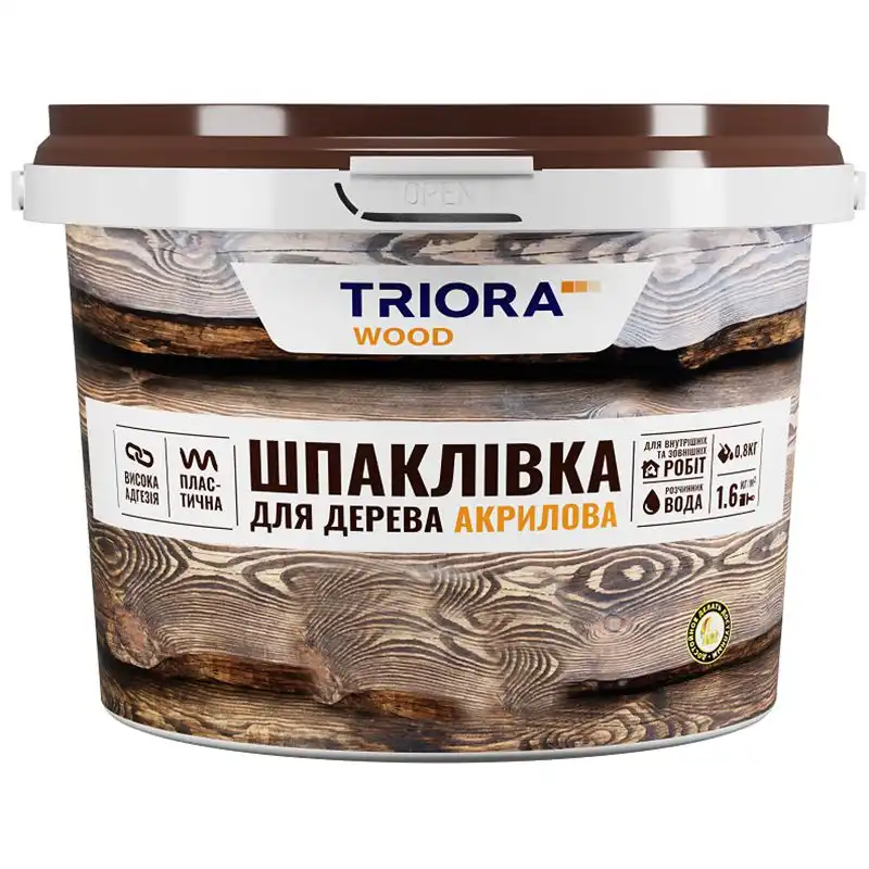 Шпаклівка для дерева Triora, 0,8 кг, вільха купити недорого в Україні, фото 1