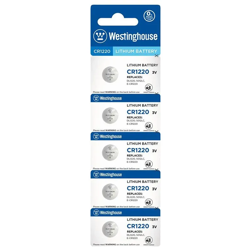 Батарейка дискова Westinghouse, CR1220, 5 шт, CR1220-BP5 купити недорого в Україні, фото 2