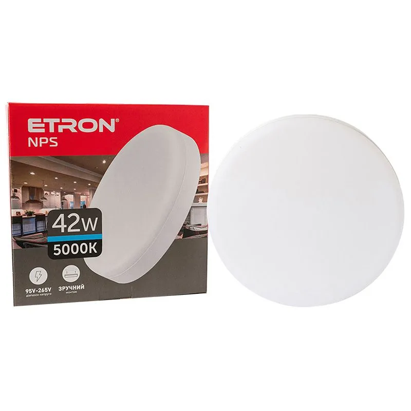 Светильник светодиодный Etron NPS, 42 Вт, 5000 K, круглый, 1-EMP-737 купить недорого в Украине, фото 1