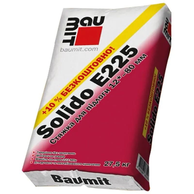 Акція! Стяжка Baumit Solido-E225, 27,5 кг, 10% безкоштовно купити недорого в Україні, фото 1