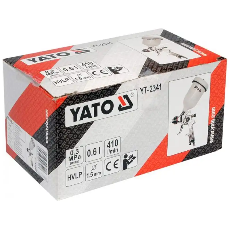 Краскопульт пневматический Yato HVLP, верхний бачок, YT-2341 купить недорого в Украине, фото 2