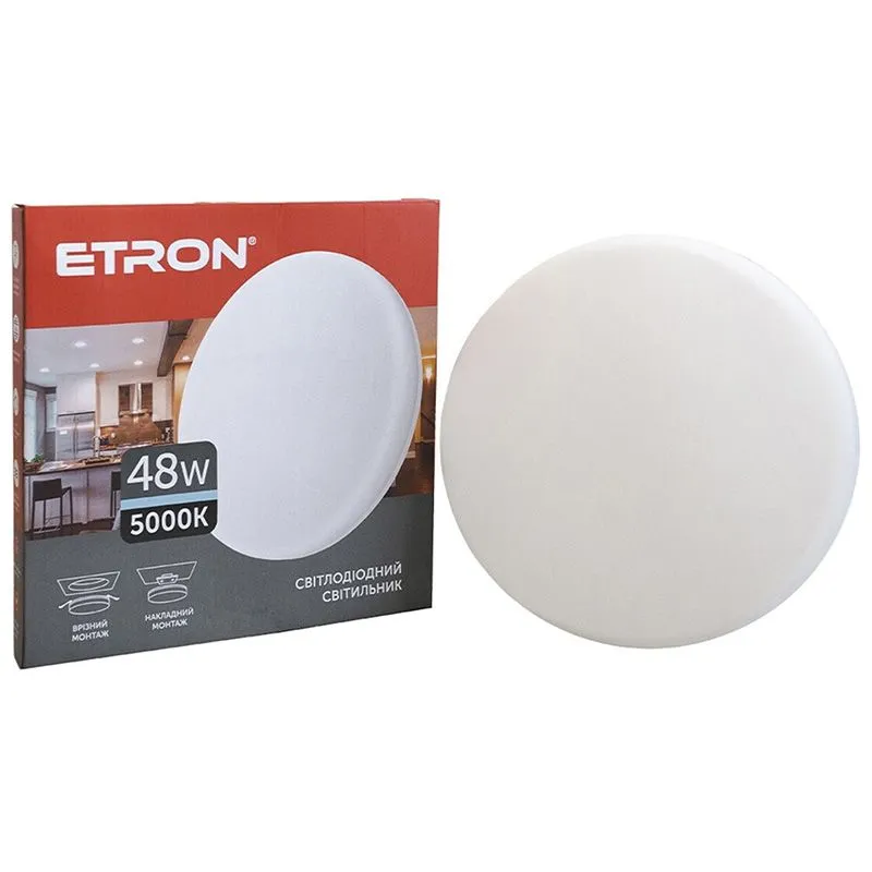 Світильник світлодіодний Etron, 48 W, 5000 K, круглий, білий, 1-EMP-717 купити недорого в Україні, фото 1