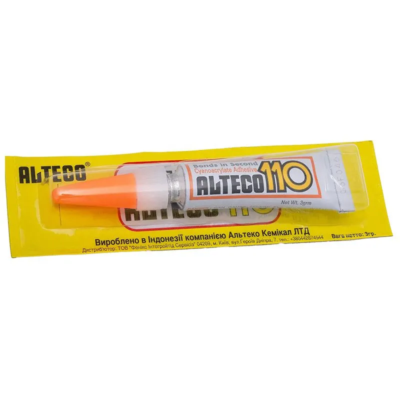 Супер-клей Alteco 110, 3 г купити недорого в Україні, фото 1