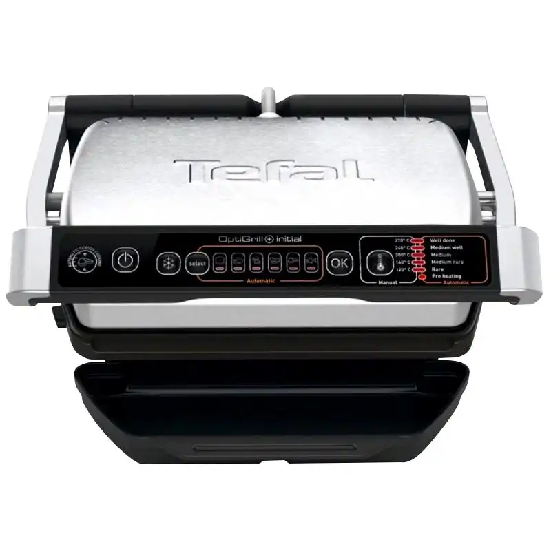 Гриль електричний настільний Tefal OptiGrill GC706, 2000 Вт, 120-270 °C, хром, GC706D34 купити недорого в Україні, фото 1