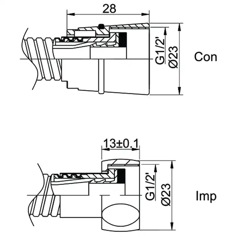 Шланг душовий Rubineta Con/Imp, 175 см, 600025B, фото 262949 Шланг душовий Rubineta Con/Imp, 175 см, 600025B купити недорого в Україні, фото 262949