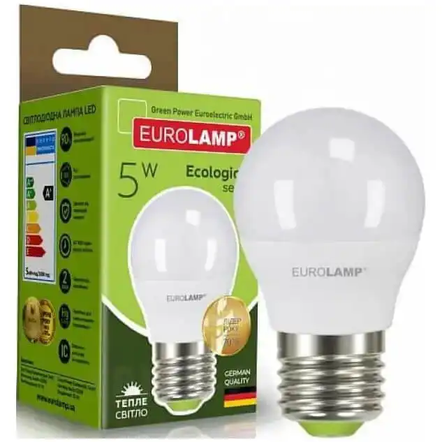 Лампа Eurolamp Есо G45, 5W, E27, 3000K, LED-G45-05273P купити недорого в Україні, фото 1
