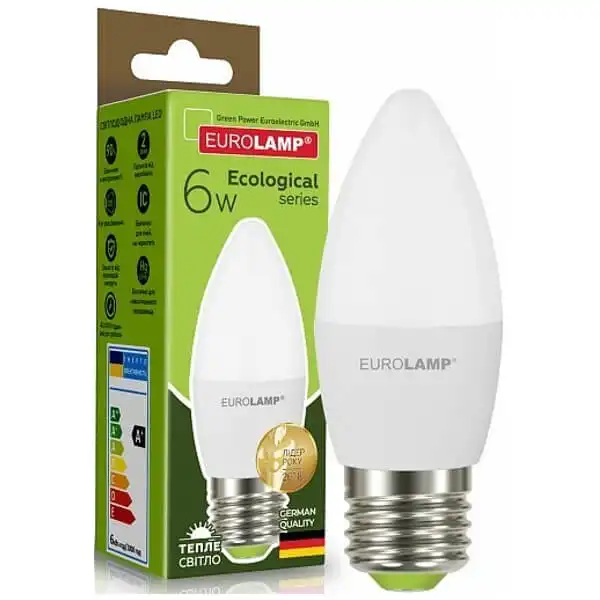 Лампа Eurolamp Есо CL, 6W, E27, 3000K, LED-CL-06273P купити недорого в Україні, фото 1