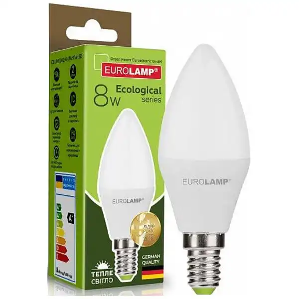Лампа Eurolamp Есо CL, 8W, E14, 3000K, LED-CL-08143P купить недорого в Украине, фото 1