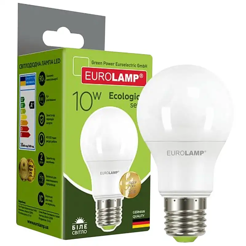 Лампа Eurolamp Есо, 10W, А60, E27, 4000K, LED-A60-10274(A) купить недорого в Украине, фото 1