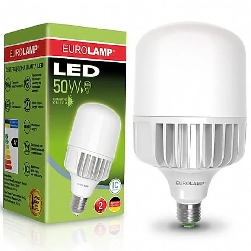Лампа світлодіодна Eurolamp, 50W, E40, 6500K, LED-HP-50406 купити недорого в Україні, фото 2