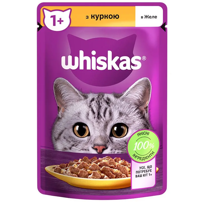 Консерва для котів Whiskas Курка в желе, 85 г, DD05K купити недорого в Україні, фото 1