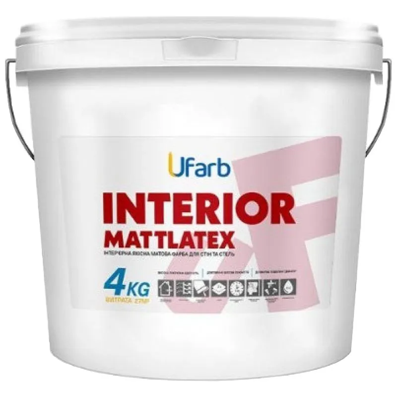 Фарба Kolorit UFarb Interior Mattlatex, 4 кг, білий купити недорого в Україні, фото 1