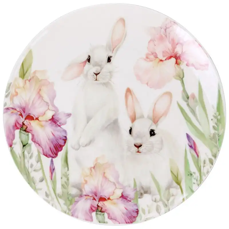 Набор тарелок Lefard Кролик в ирисах, круглая, 20,5 см, 2 шт, 924-798 купить недорого в Украине, фото 1