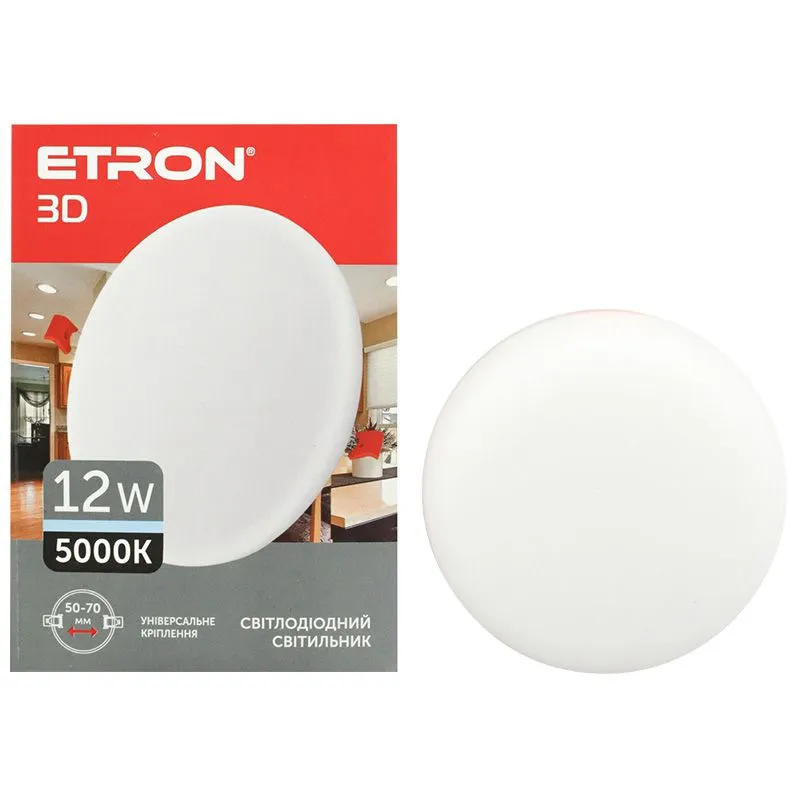 Светильник светодиодный Etron, 12 W, 5000 K, круглый, белый, 1-EDP-605 купить недорого в Украине, фото 1