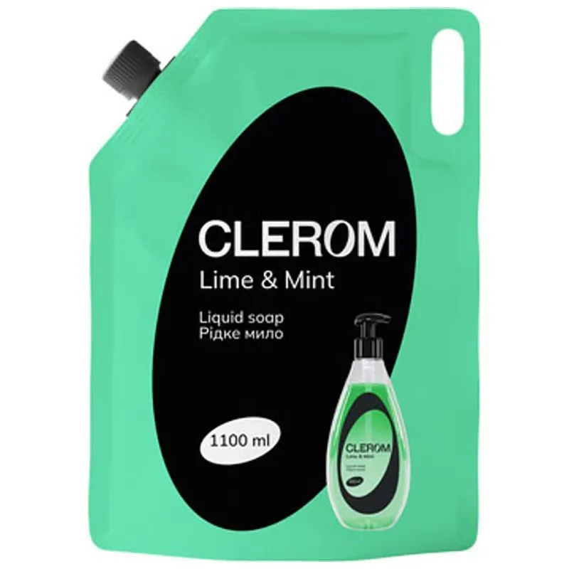 Жидкое мыло Clerom Lime and mint, 1100 мл, 20241 купить недорого в Украине, фото 1