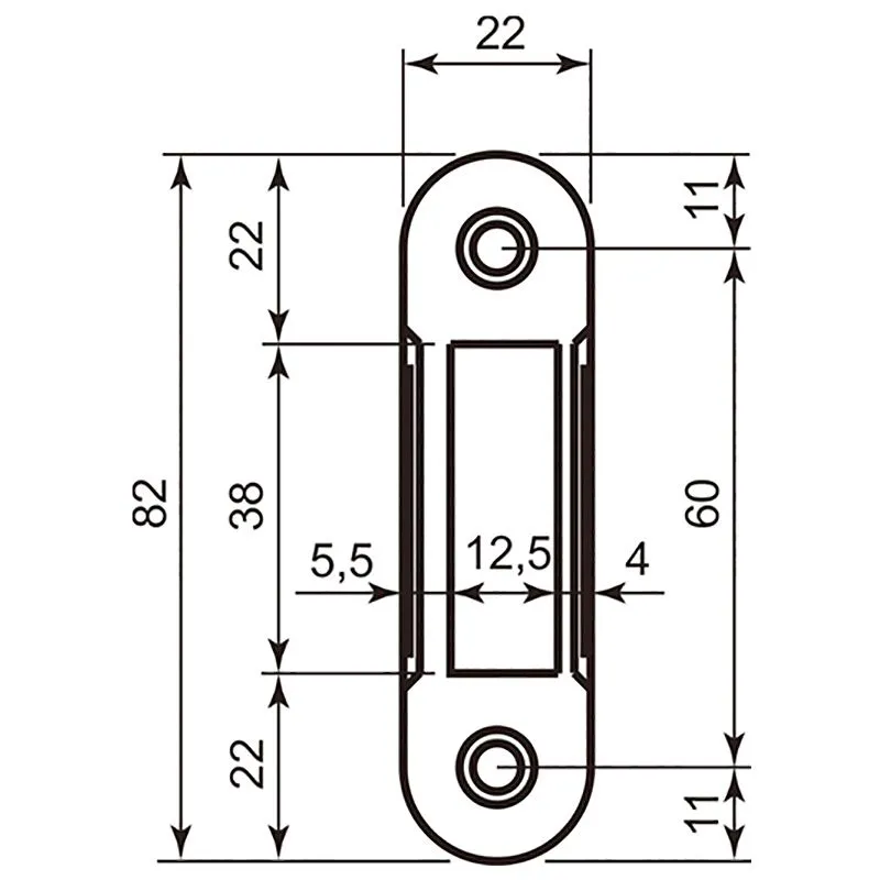Відповідна планка без відбійника AGB B010004093, 82х22 мм, чорний, 50637 купити недорого в Україні, фото 2