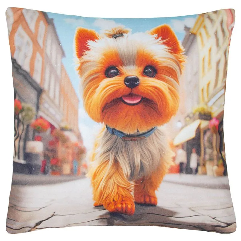 Подушка декоративна HomeLine Песик Йоркшир, 45х45 см, 189214 купити недорого в Україні, фото 1