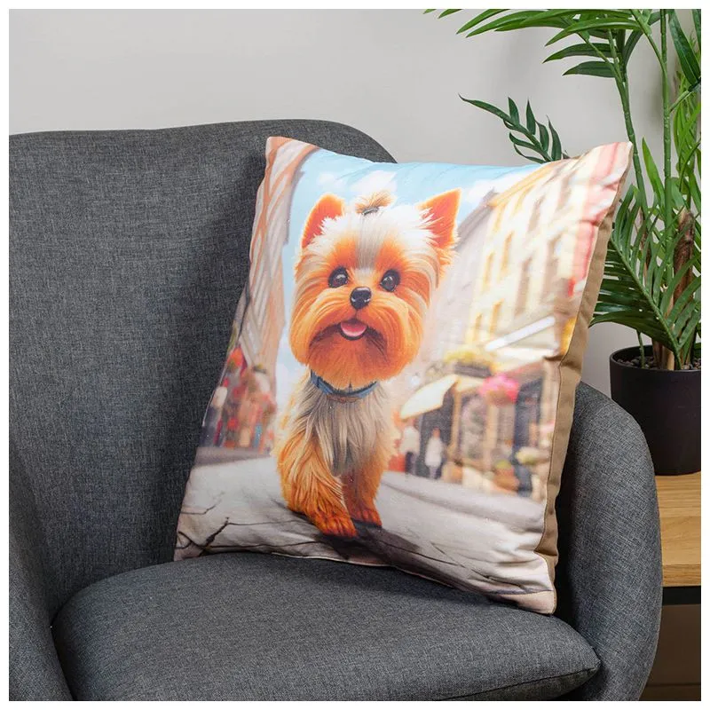 Подушка декоративна HomeLine Песик Йоркшир, 45х45 см, 189214 купити недорого в Україні, фото 2
