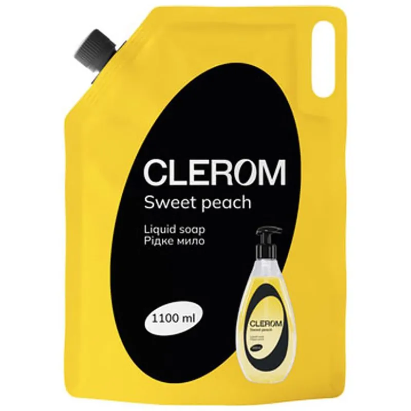Жидкое мыло Clerom Sweet peach, 1100 мл, 20272 купить недорого в Украине, фото 1