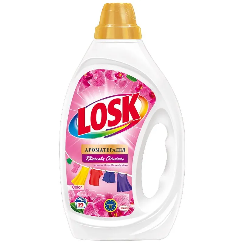Гель для прання Losk Ефірні масла та аромат Малазійської квітки, 19 циклів, 0,855 л, 2876355 купити недорого в Україні, фото 1