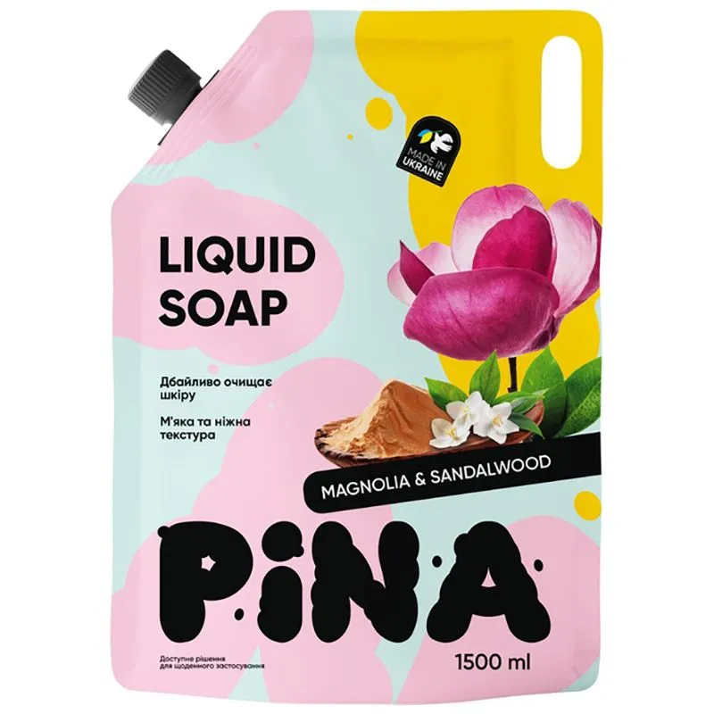 Рідке мило Clerom Magnolia and sandalwood Pina, 1500 мл, 20449 купити недорого в Україні, фото 1