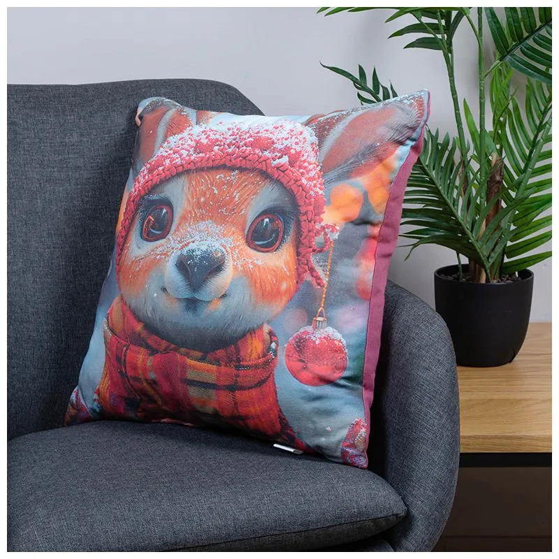 Подушка декоративна HomeLine Оленя з ялинковою кулькою, 45х45 см, 189230 купити недорого в Україні, фото 2