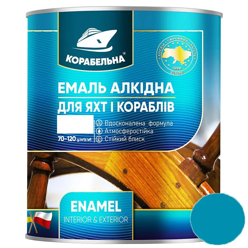 Емаль алкідна Корабельна ПФ-115, 2,8 кг, яскраво-блакитний купити недорого в Україні, фото 1