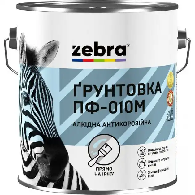 Ґрунт Зебра ПФ-010М, 0,9 кг, 18 темно-сірий купити недорого в Україні, фото 1