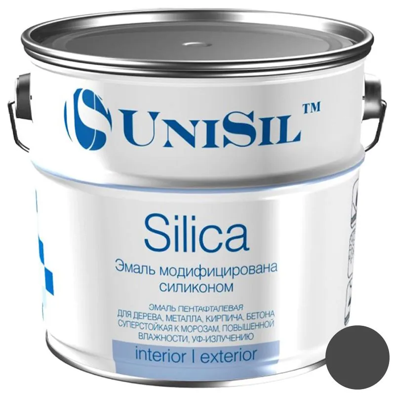 Емаль пентафталева UniSil Silica, 12 кг, темно-сірий купити недорого в Україні, фото 1