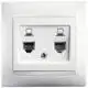 Розетка подвійна комп`ютерна Erste, білий, 9206-62,W купити недорого в Україні, фото 1