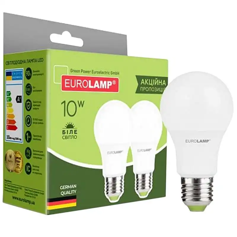Лампа Eurolamp, 10W, A60, E27, 4000K, MLP-LED-A60-10274(E) купити недорого в Україні, фото 1