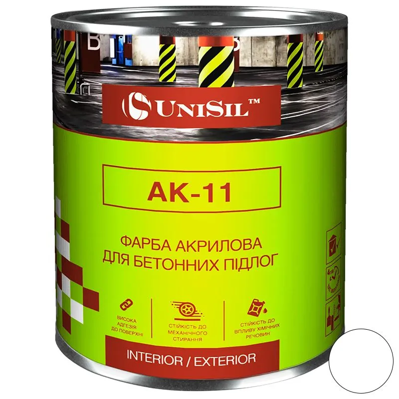 Краска акриловая UniSil АК-11, 10 л, белый купить недорого в Украине, фото 1