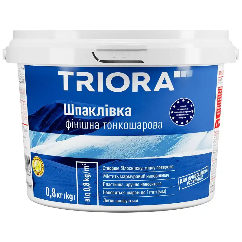 Шпаклівка фінішна Triora, 0,8 кг купити недорого в Україні, фото 1