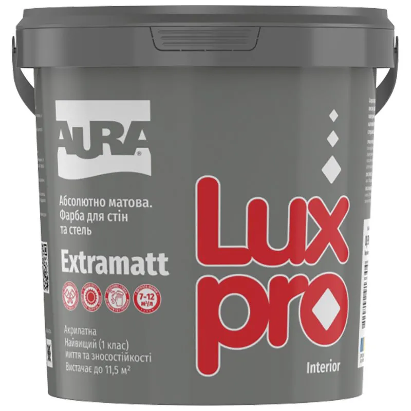 Фарба дисперсійна Aura Luxpro Extramatt TR, 0,9 л, прозорий купити недорого в Україні, фото 1