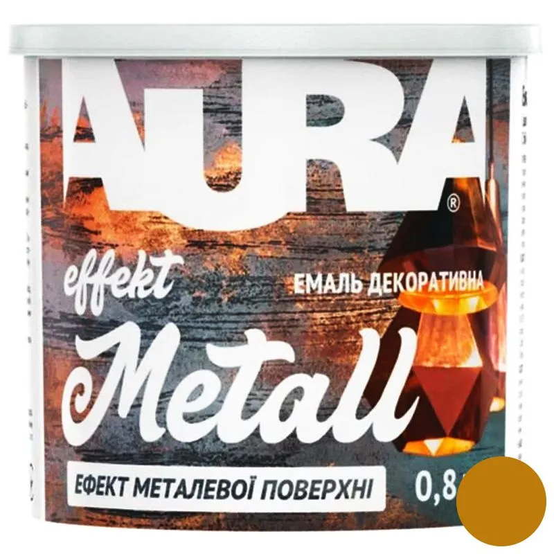 Эмаль Aura Effekt Metall, 0,8 кг, золото купить недорого в Украине, фото 1